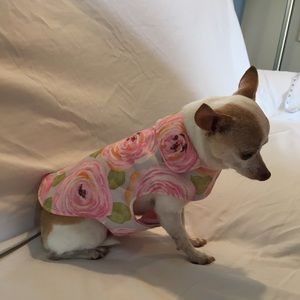 Pink Floral print dog jacket (dog sweater) 💕